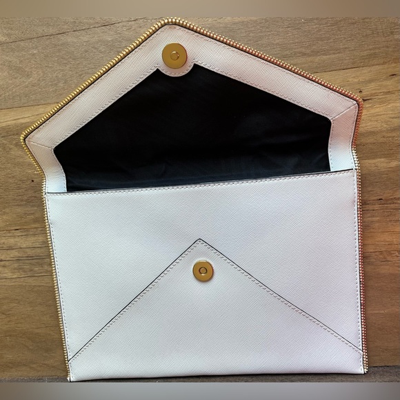 Rebecca Minkoff Leo Leather Envelope Clutch White - Picture 11 of 15